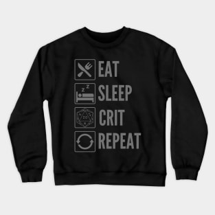 Eat, Sleep, Crit, Repeat - D&D D20 Print Crewneck Sweatshirt